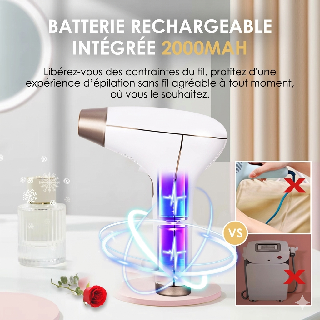 Appareil Épilation Laser IPL Sans Fil — Résultats Professionnels à Domicile